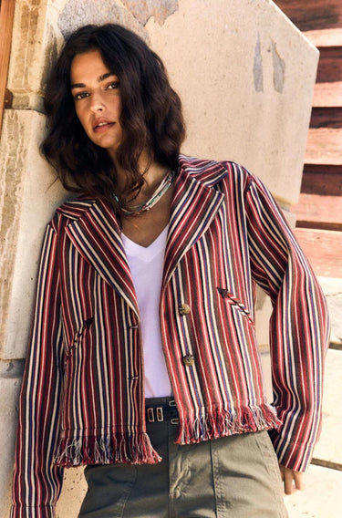 Onyx Stripe Garett Jacket-JACKETS & OUTERWEAR-Xirena-Debs Boutique